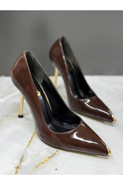 HCO Дамски поцинковани вечерни обувки с тънък ток 10,5 см