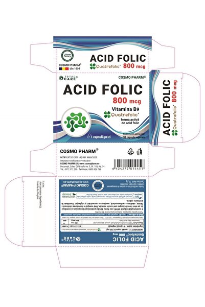 Cosmo Pharm Acid Folic Quatrefolic® 800 mcg – Bioactive and Form (5-MTHF)