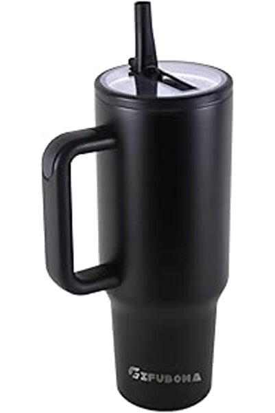 Generic 40 oz Tumbler with Handle and Flip Straw Insulated Cup Reusable Stainless Steel Water Bottle Travel