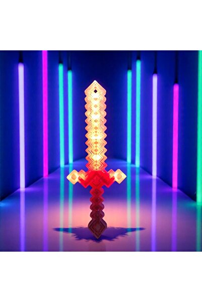 alpmodel Minecraft Işıklı Sesli Piksel Oyuncak Kılıç 40 cm 1 Adet