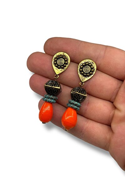 dela otantik Handmade Ethnic Drop Beaded Dangle Earrings – Colorful Authentic Bohemian Bijouterie Jewelry