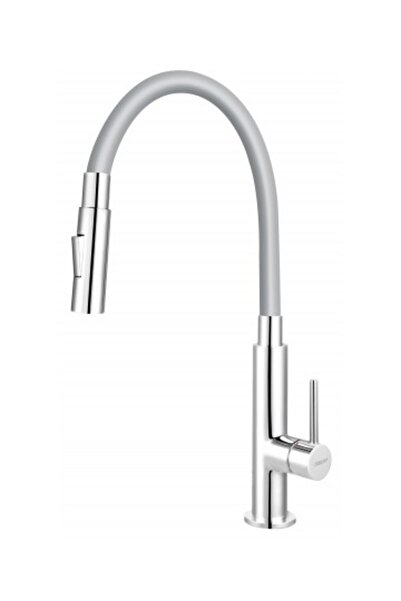 FERRO Baterie de bucătărie cu cioc flexibil și două funcții gri - Zumba 3