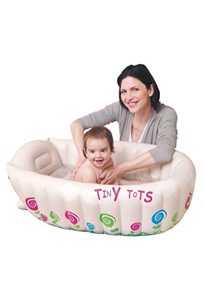 UnderShop Inflatable Baby Pool Felis, Temperature Indicator, 91x61x29cm, Beige