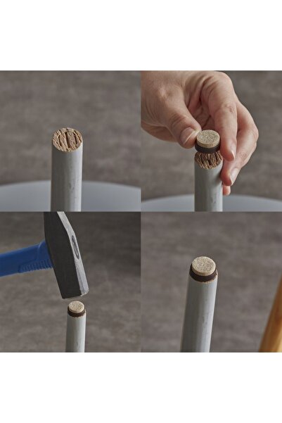 SHOPIENS Set 4 protecții de podea pentru mobilă Shopiens®, pâslă, cuie de fixare, Ø 22 mm