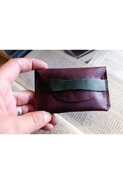 Mahfuz Tamamen El emeği Hakiki Deri Minimalist Cüzdan Kartlık ( 11X6.5cm) XX5