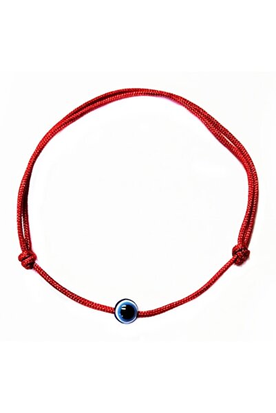 Wild Bracelets Bracelet with Round Evil Eye, Adjustable Red Silk String