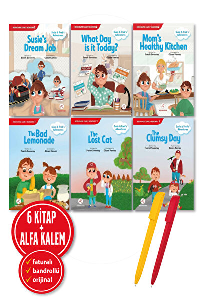 Redhouse Kidz Yayınları ألفا كيلم + سارة سويني 6 كتب (العمل المثالي + أي يوم ...