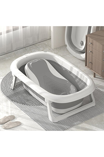 Un 5-Piece Non-Slip Foldable Baby Bath Tub - Grey
