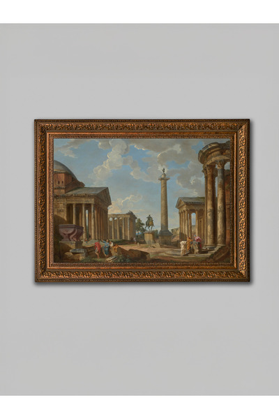 WoodyArts Tablou roman antic – Cadru antic din bronz