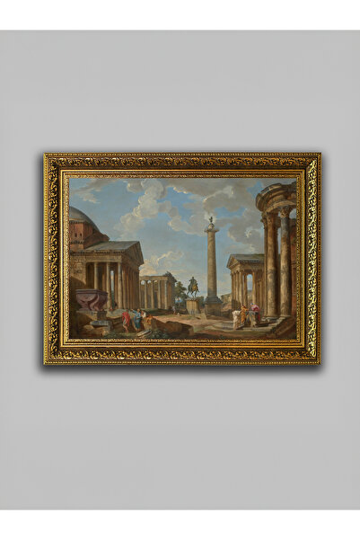 WoodyArts Pictură antică romană – Cadru antic auriu