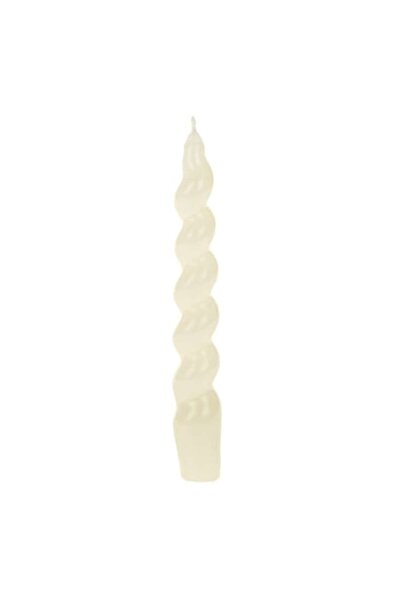 SHOPIENS Shopiens® Spiral Candlestick Candle, Ecru, 18 cm