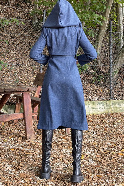 NEW LAVİVA Women's Self-Buttoned Unlined Cashmere Coat