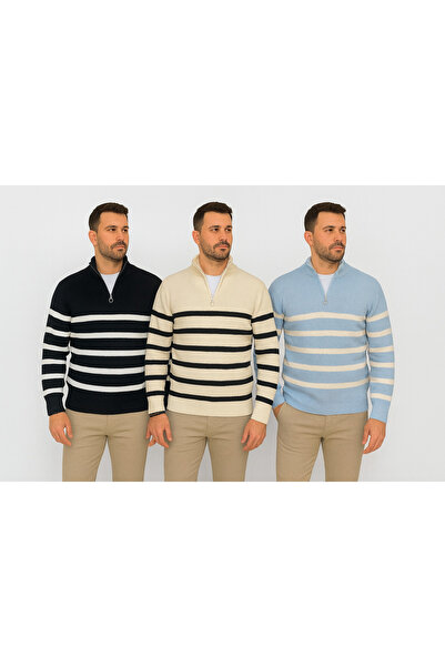 oneoff 3-Piece Advantageous Set Men's Casual Half-Zip Winter Thessaloniki Sweater