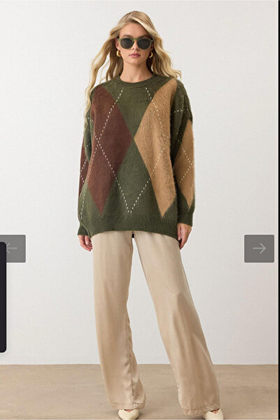 Bak'ap Pulover tricotat oversize cu model Baklava premium