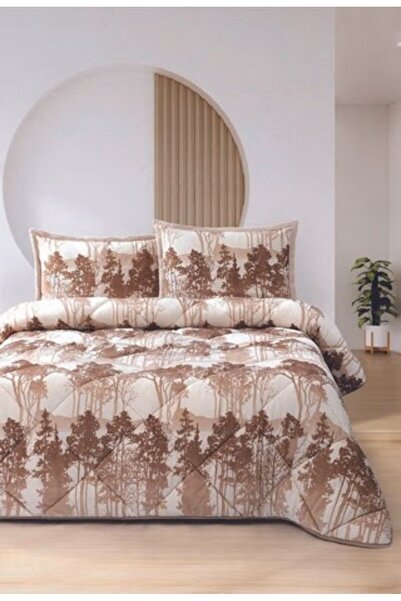 Merinos Comforter Quilt Set Hera Beige Double 220X240 cm