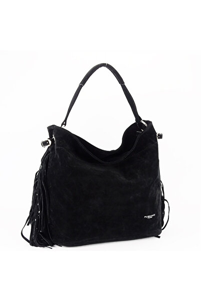 Flora&Co Paris geantă neagră cu franjuri B-F7518 M4