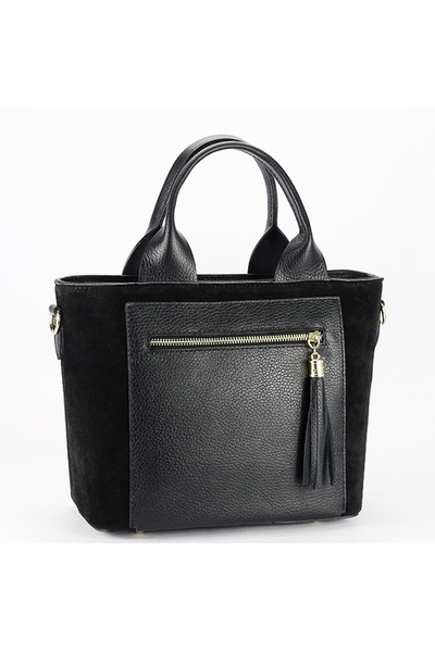 SOFILINE Geantă medie neagră din piele naturală B-1918 M9