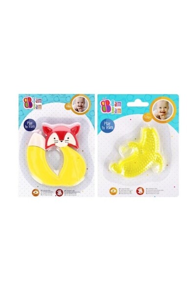 BamBamToys Set 2 Jucarii Dentitie pentru Bebelusi – Model Fox, Moale, Textura...