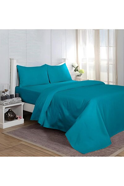 AL SAHIR GARMENT INDUSTRY L.L.C Soft & Durable Cotton Blend Flat Bed Sheet | 178x254cm | 220 Thread Count | Solid Pattern Single Fla