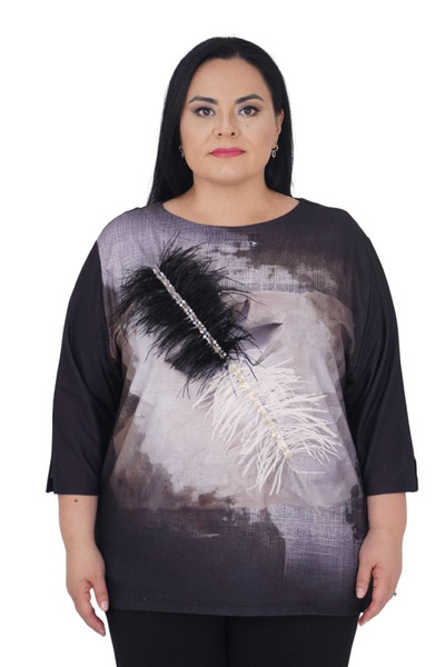 lavelina Women's Plus Size Tuged Chic Blouse