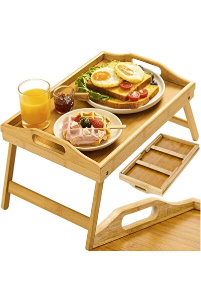 KESNUP Πτυσσόμενο τραπεζάκι δίσκου για σερβίρισμα πρωινού και σνακ στο κρεβάτι, μπεζ