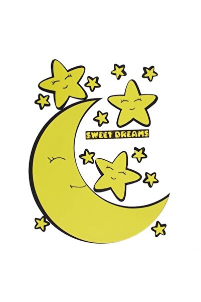 SHOPIENS ® Autocolant de perete „Vise dulci” pentru copii - Temă Lună și Stele