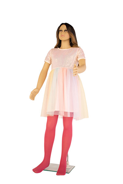 PETRA-ELISA Children's Microfiber Tights 40 DEN Irina, Raspberry Red, 11-13 years