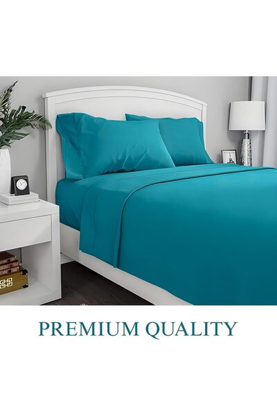 AL SAHIR GARMENT INDUSTRY L.L.C Soft & Durable Cotton Blend Flat Bed Sheet | 178x254cm | 220 Thread Count | Solid Pattern Single Fla