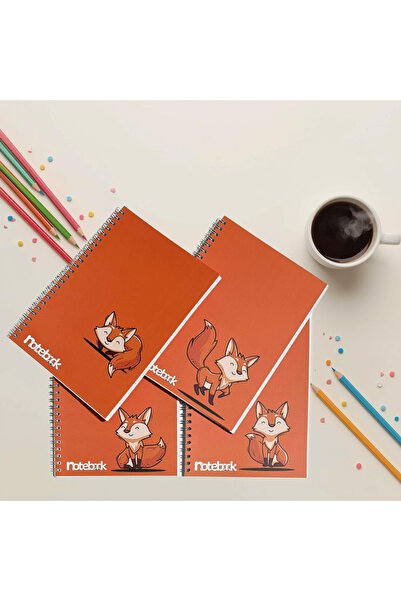 KarmaOfis A5 Spiral Fox Concept Notebook 40 Sheets 4-Ring (All Unlined)