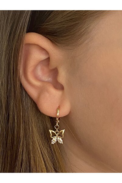 Lucios vip sallantılı kelebek çocuk küpesi (6-12 yaş için uygundur.)