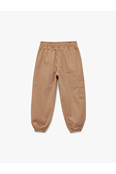 Koton Pamuklu Gabardin Beli Bağcıklı Kargo Cepli Jogger Pantolon