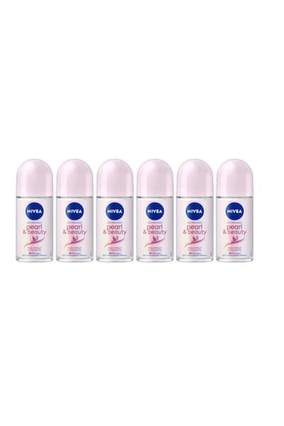 NIVEA Комплект от 6 дезодоранта рол-он за жени 50 мл, Pearl&Beauty
