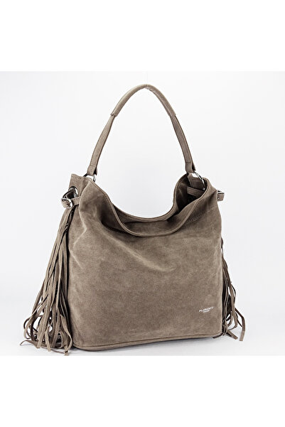 Flora&Co Paris geantă taupe cu franjuri B-F7518 M4