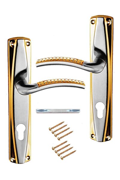 Tucra Pair of Door Handles Gold/Silver Color