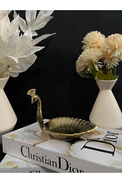 DecoZel Brass Cast Swan Turkish Delight Bowl Candy Bowl Chocolate Bowl Presentation Bowl Object