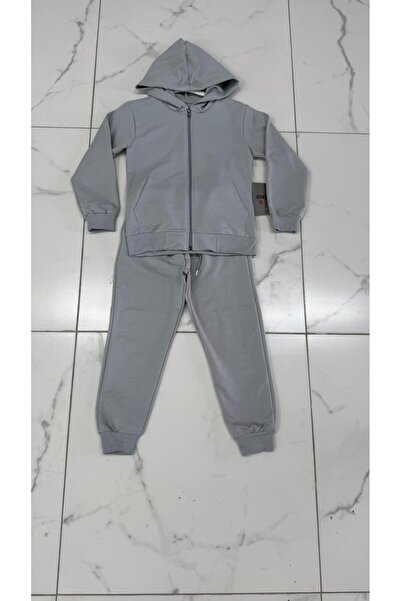 mikam Garson Boy Unisex Children's High Quality Zippered Hooded Tracksuit Set