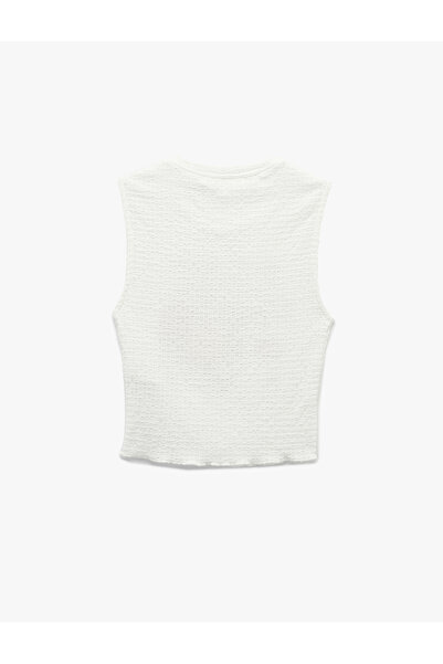 Koton Meyve Baskılı Kolsuz Slim Fit Bisiklet Yaka Crop Bluz