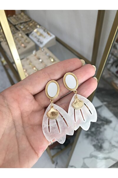 the ASEL İNCİ أقراط أنيقة على شكل صدفة البحر