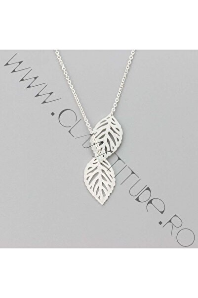 KESNUP Κολιέ μενταγιόν από ασήμι και φύλλα ανοξείδωτου ατσαλιού