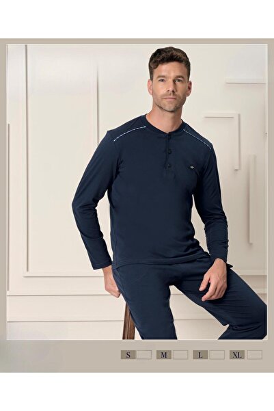 İpek Men's Long Sleeve 100% Cotton Pajama Set