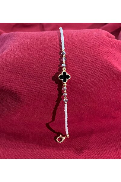 MAVİ İNCİ EL SANATLARI Siyah Van Cleef Bileklik