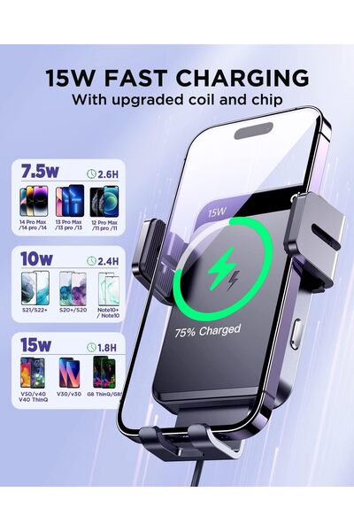 Joyroom Wireless Car Charger, 15W Qi Fast Wireless Car Charger Mount