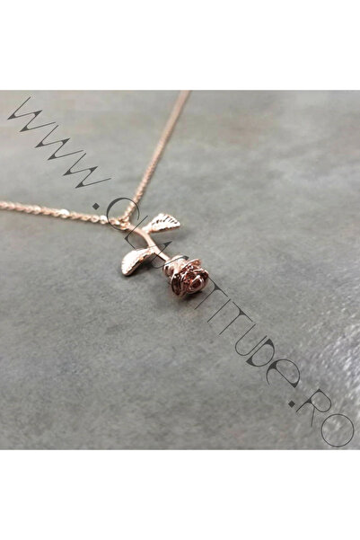 KESNUP Lanț din aliaj cu pandantiv cu floare de trandafir