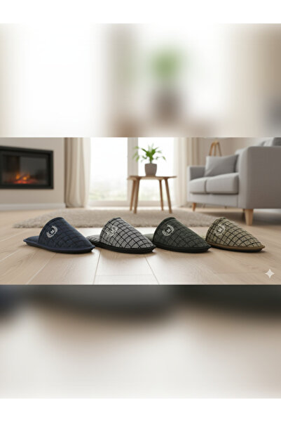 Armis Motifli 4 Lu Чоловічі домашні капці з вишивкою Gunluk Onu Закриті гостьові капці Зимові домашні капці для гостей