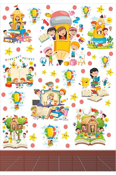 Göktuğ Hediyelik Kalem Kitap Ve Çocuklar Anaokulu Kreş Okul Çocuk Odası Duvar...