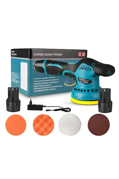Att Aparat Polish Auto, ATT®, 2 Acumulatori 12V, Portabil, 2500-5000 Rpm, 8 Viteze, Albastru/Negru