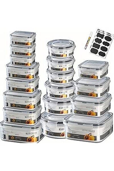 Generic مجموعة حاويات تخزين طعام كبيرة من بريميفاي، 18 قطعة، مجموعة حاويات تحضير وجبات محكمة الإغلاق مع أغطية و20 ملصقًا