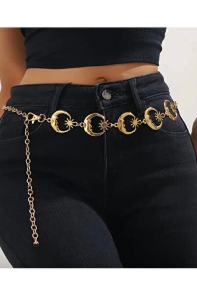 monalisatoka Kadın Gold Ay Güneş Detaylı Vücut & Bel & Elbise & Etek & Pantol...