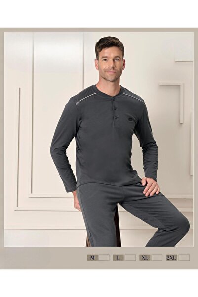 İpek Men's Long Sleeve 100% Cotton Pajama Set