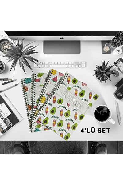 KarmaOfis A5 спіральний екзотичний зошит, 40 аркушів, 4 штуки (без лінійок)